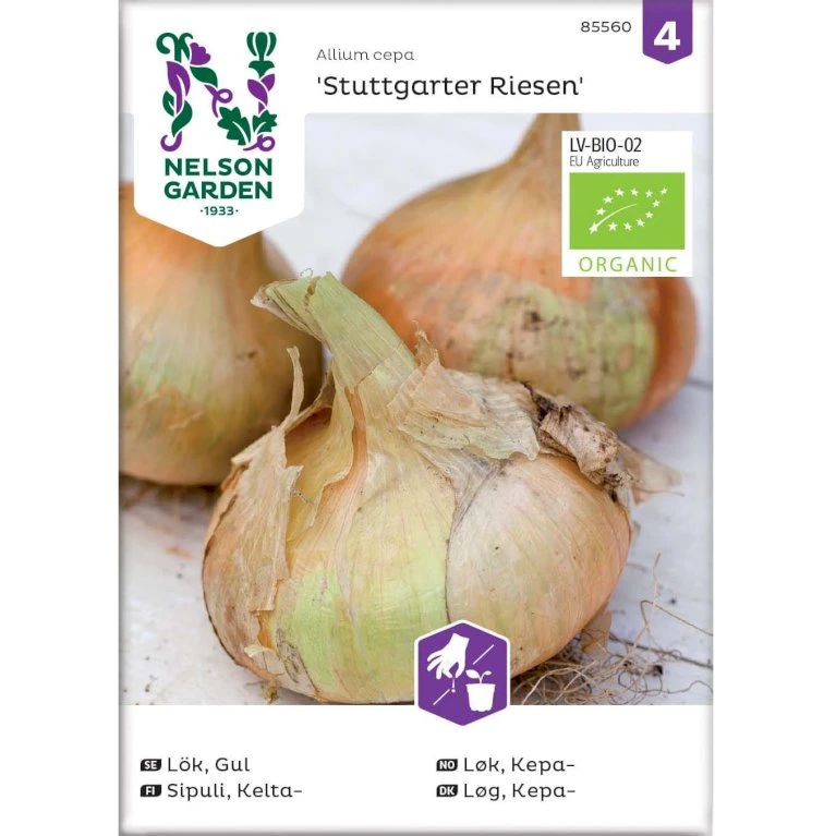 Kepaløg 'Stuttgarter Riesen' Øko Allium Cepa 'Stuttgarter Riesen' Frøpose, Antal Pr. Pakke, Ca. 100 Stk. 3 Kepaløg 'Stuttgarter Riesen' Øko Allium Cepa 'Stuttgarter Riesen' Frøpose, Antal Pr. Pakke, Ca. 100 Stk.