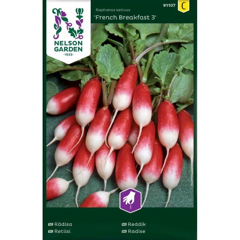 Radise 'French Breakfast 3' Raphanus Sativus 'French Breakfast 3' Pose Med Frø Eller Løg, 5 3 Radise 'French Breakfast 3' Raphanus Sativus 'French Breakfast 3' Pose Med Frø Eller Løg, 5