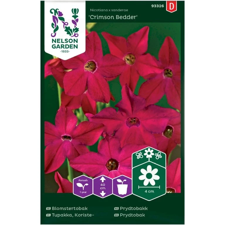 Prydtobak 'Crimson Bedder' Nicotiana X Sanderae 'Crimson Bedder' 3 Prydtobak 'Crimson Bedder' Nicotiana X Sanderae 'Crimson Bedder'