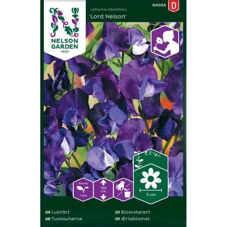 Ærteblomst 'Lord Nelson' Lathyrus Odoratus L. 'Lord Nelson' 3 Ærteblomst 'Lord Nelson' Lathyrus Odoratus L. 'Lord Nelson'