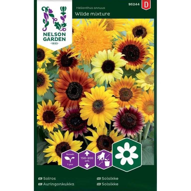 Høj Solsikke 'Wilde Mixture' Helianthus Annuus 'Wilde Mixture' 3 Høj Solsikke 'Wilde Mixture' Helianthus Annuus 'Wilde Mixture'