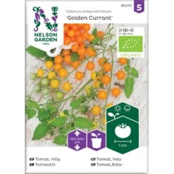 Ribstomat 'Golden Currant' Øko Solanum Pimpinellifolium 'Golden Currant' Frøpose, Antal Pr. Pakke, Ca. 3 Stk.