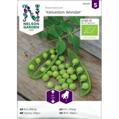 Lav Marvært 'Kelvedon Wonder' Øko Pisum Sativum 'Kelvedon Wonder' Frøpose, Antal Pr. Pakke, Ca. 50 Stk.